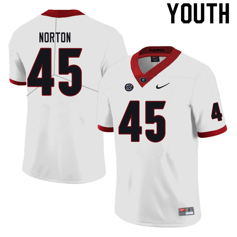 Youth #45 Bill Norton Georgia Bulldogs College Football Jerseys Sale-Black - Click Image to Close